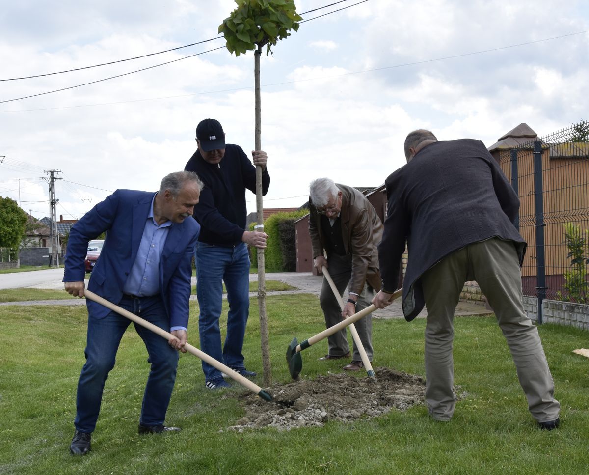 Nagy István agráminiszter is fát ültetett pénteken Mecséren.