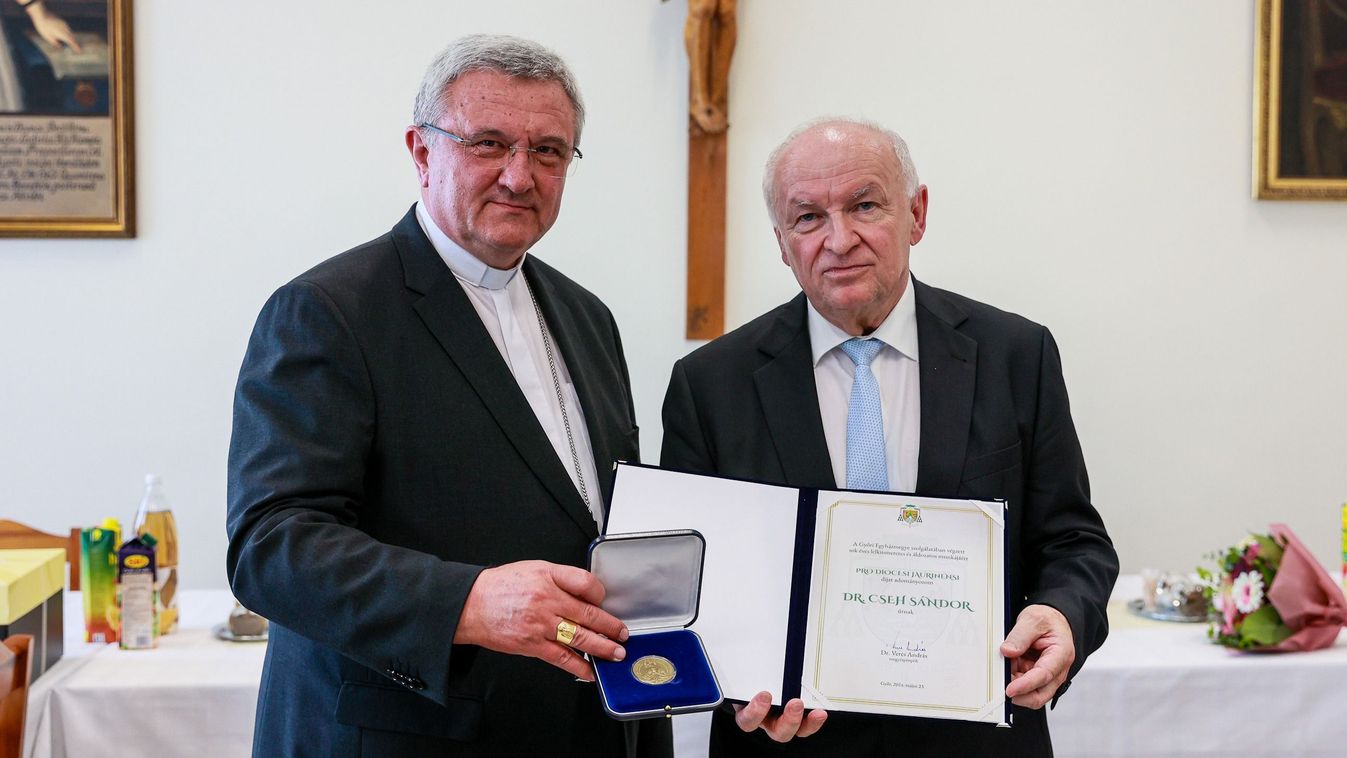 Díjjal búcsúztak dr. Cseh Sándortól, a Szent László Látogatóközpont igazgatójától Győrben – fotók