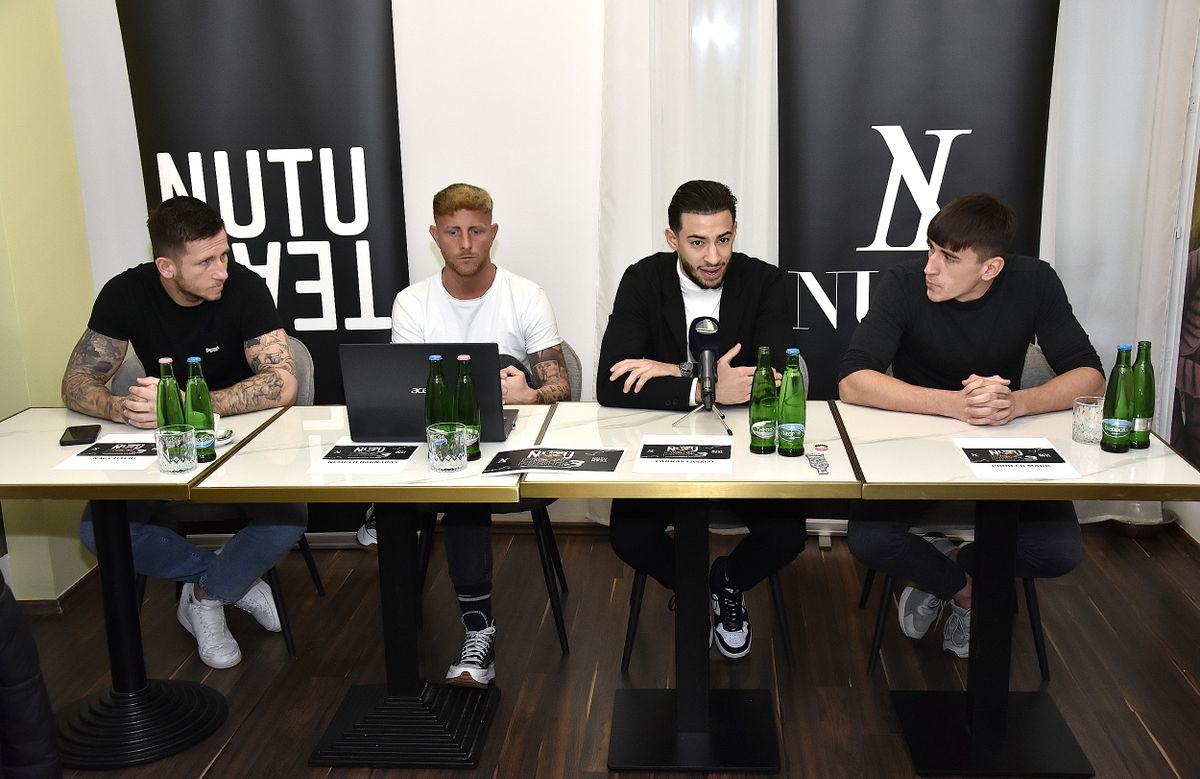 Nagy Ádám, Németh Barnabás, Farkas László Nutu és Prikler Márk a sajtótájékoztatón.