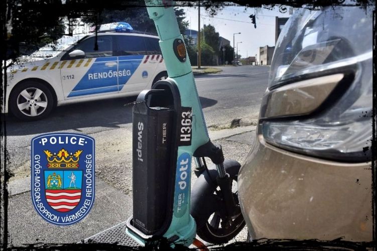 A Győr-Moson-Sopron vármegyei rendőrség közösségi média oldalán hívja fel a figyelmet a rolleres balesetmegelőzésre.