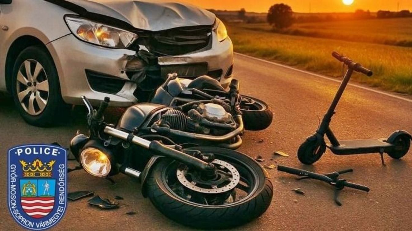 Gyalogosok, motorosok, rolleresek - Egy hét alatt tucatnyi baleset és sérült Győr-Moson-Sopronban