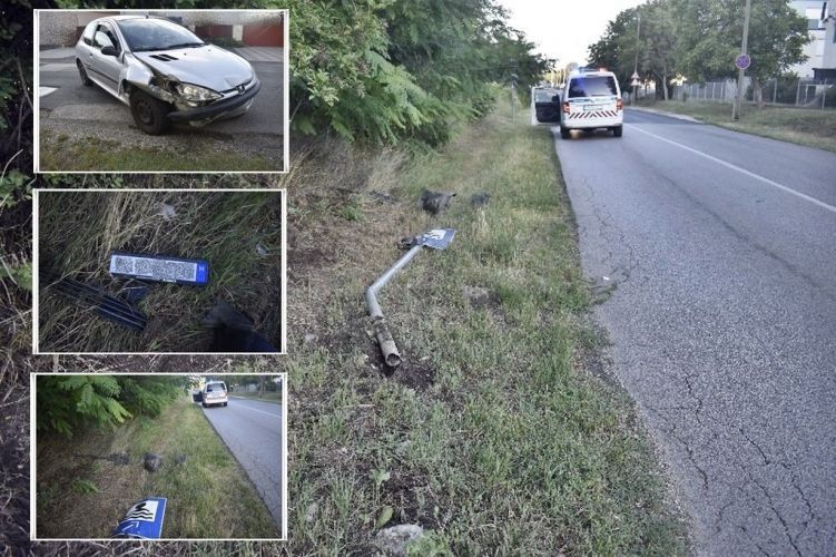 Két baleset, egy eset Győrbe - A közúti rombolás nem a szerencsétlenség számlájára írható. Forrás: Police.hu