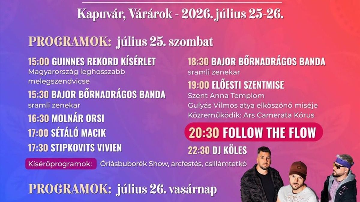 A megye talán legismertebb búcsújának programját mutatjuk - Szent Anna Napok Kapuváron