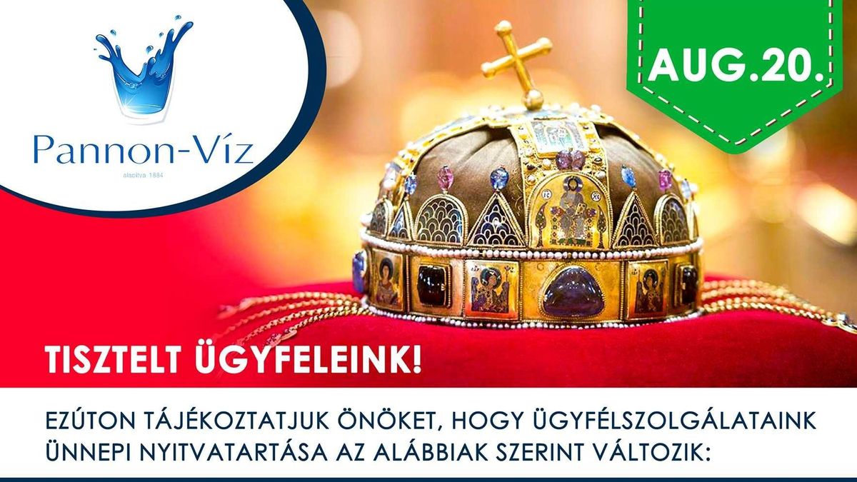 Így alakul a Pannon-Víz ünnepi nyitvatartása