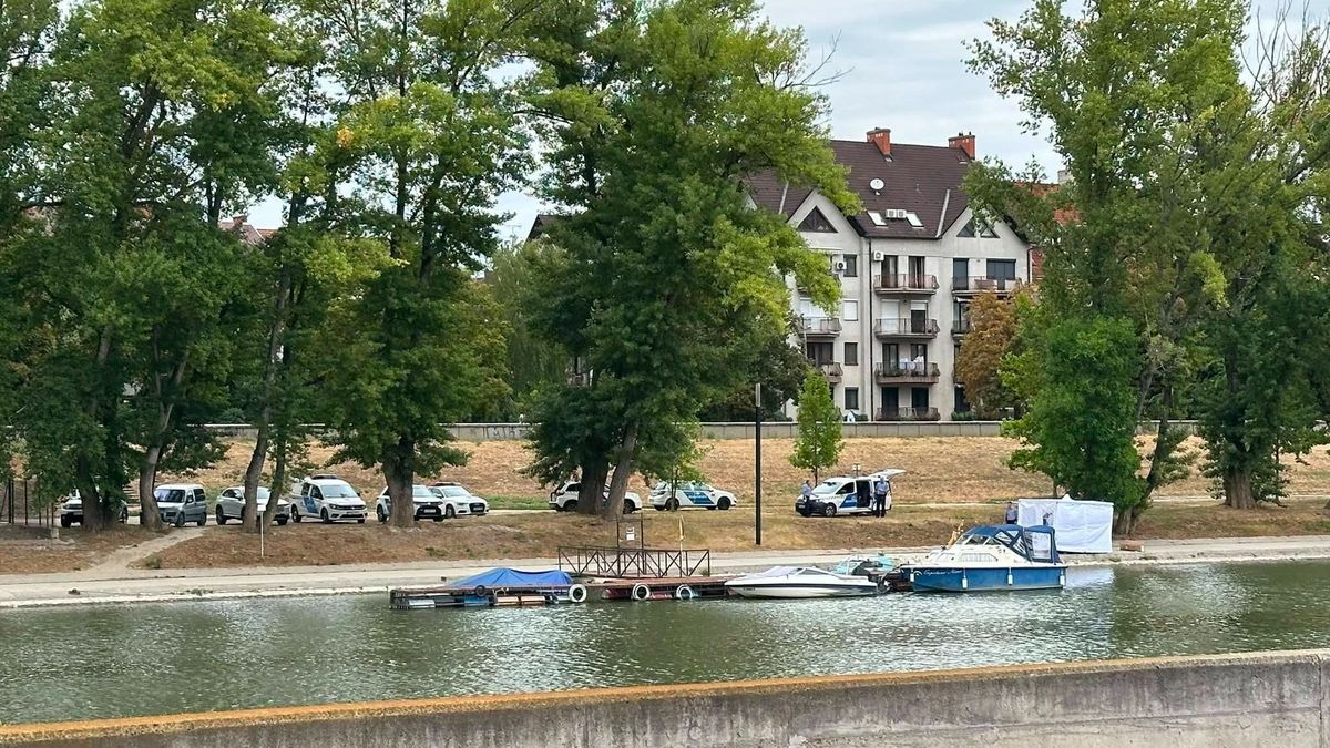 Holttest miatt vonultak a rendőrök a Mosoni-Duna partjára Győrben - fotó