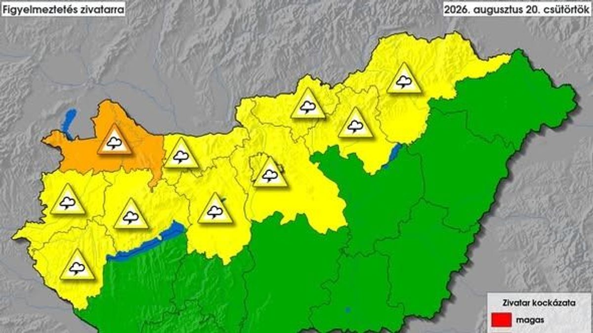 Heves zivatarok, elviselhetetlen hőség - frissültek a HungaroMet vészjelzései