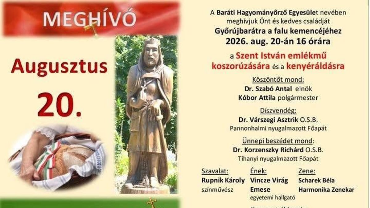 Már csemegézhetünk a megyei programokból - Mutatjuk hol vehetünk részt kenyérszentelésen augusztus 20-án