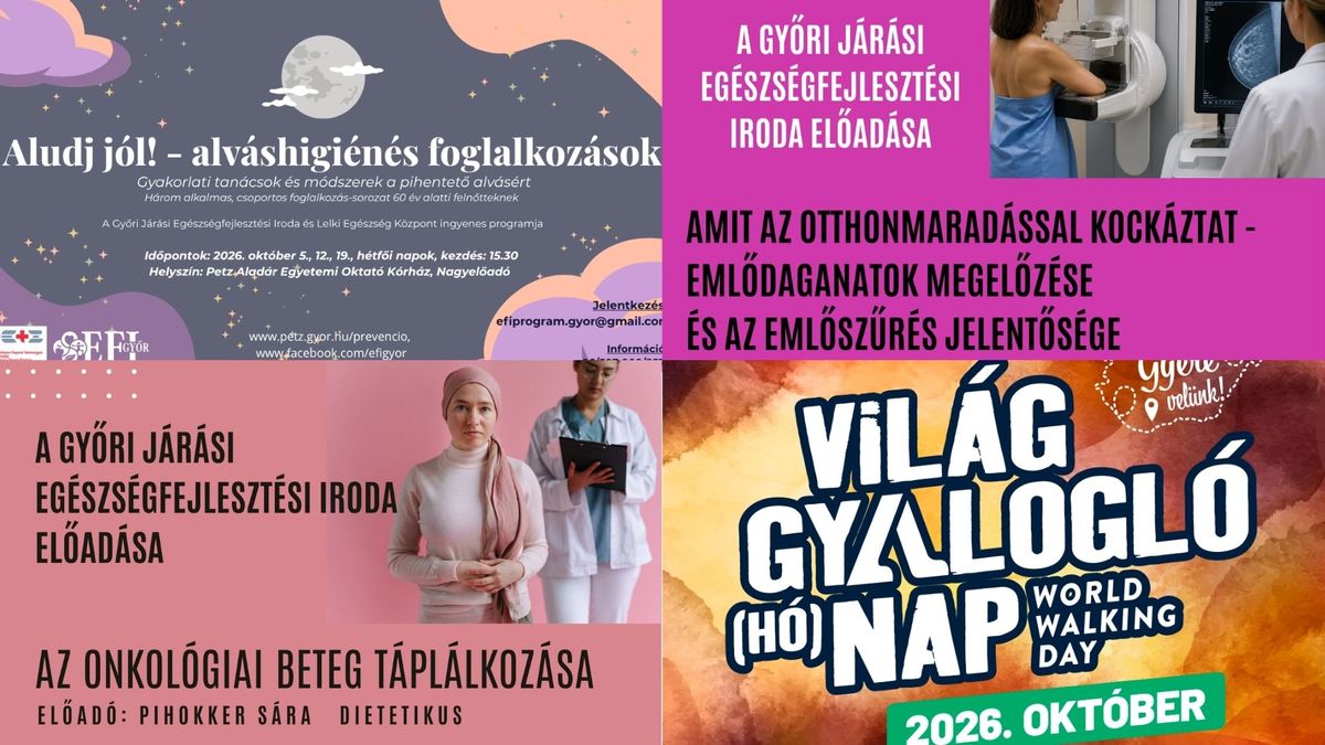 Íme az Egészségfejlesztési Iroda ingyenes októberi programjai